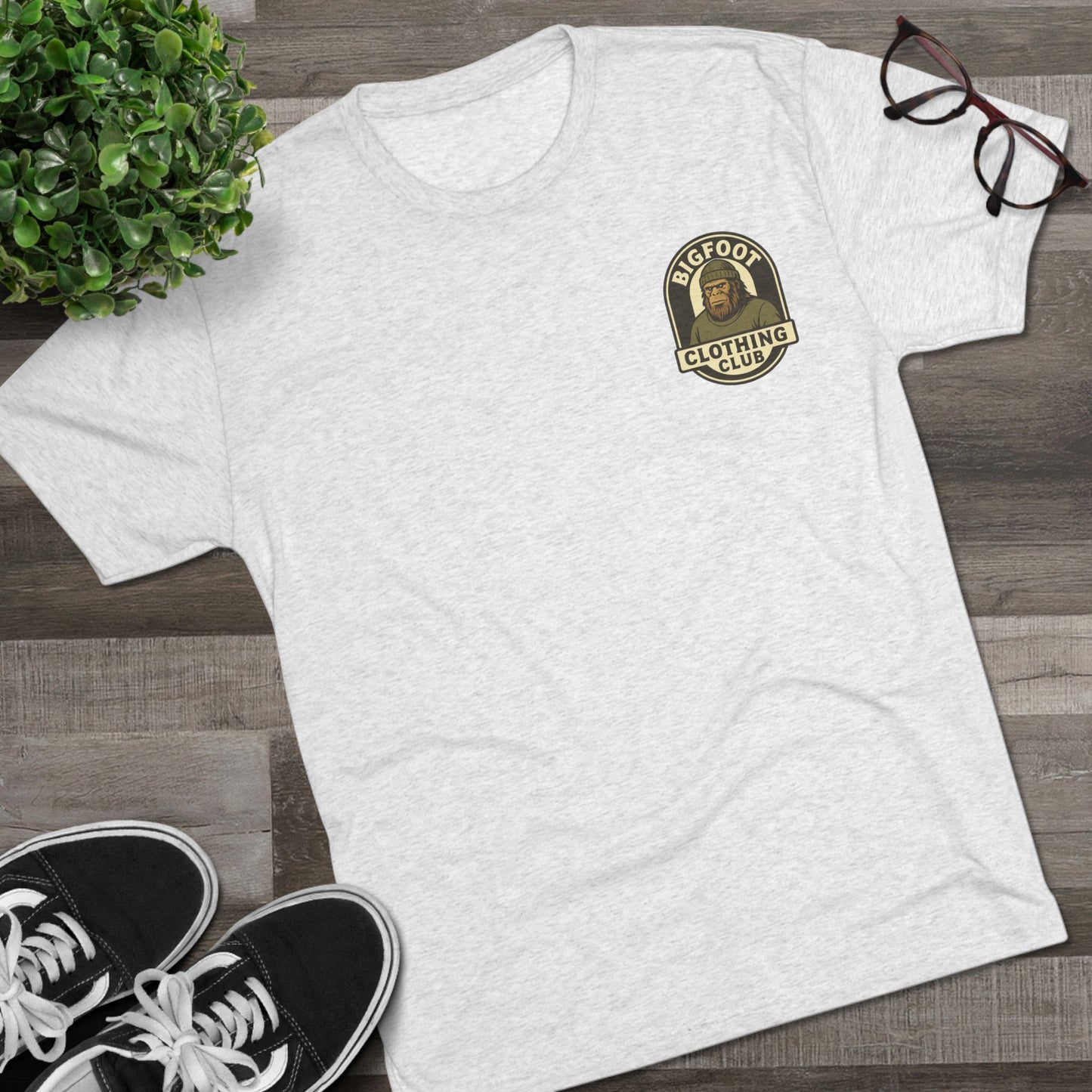 Unisex Tri-Blend Crew Tee with Bigfoot and USA Theme